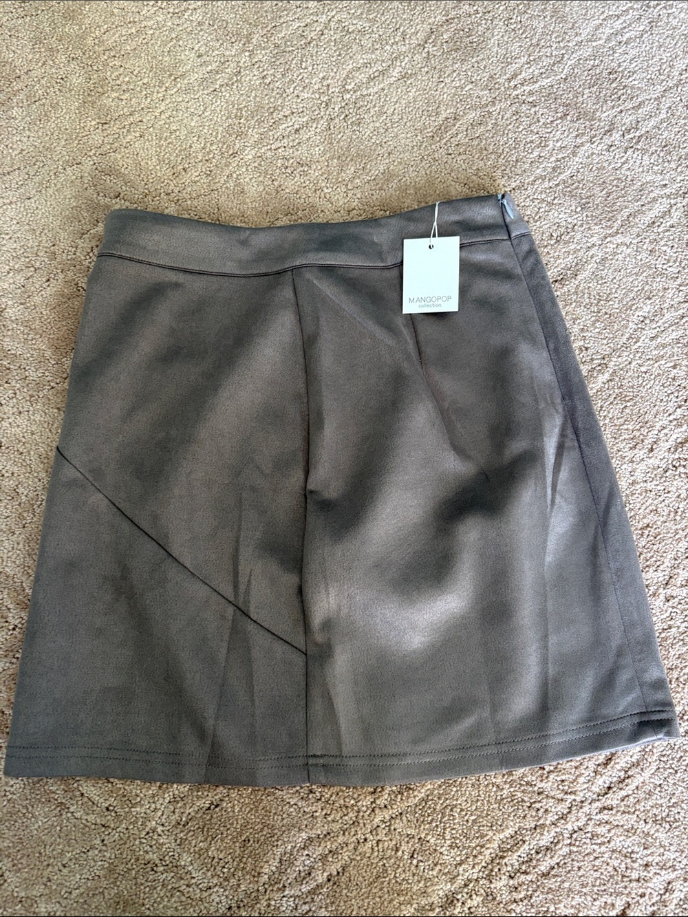 Mango Gray Mini Skirt with Panel Detailing